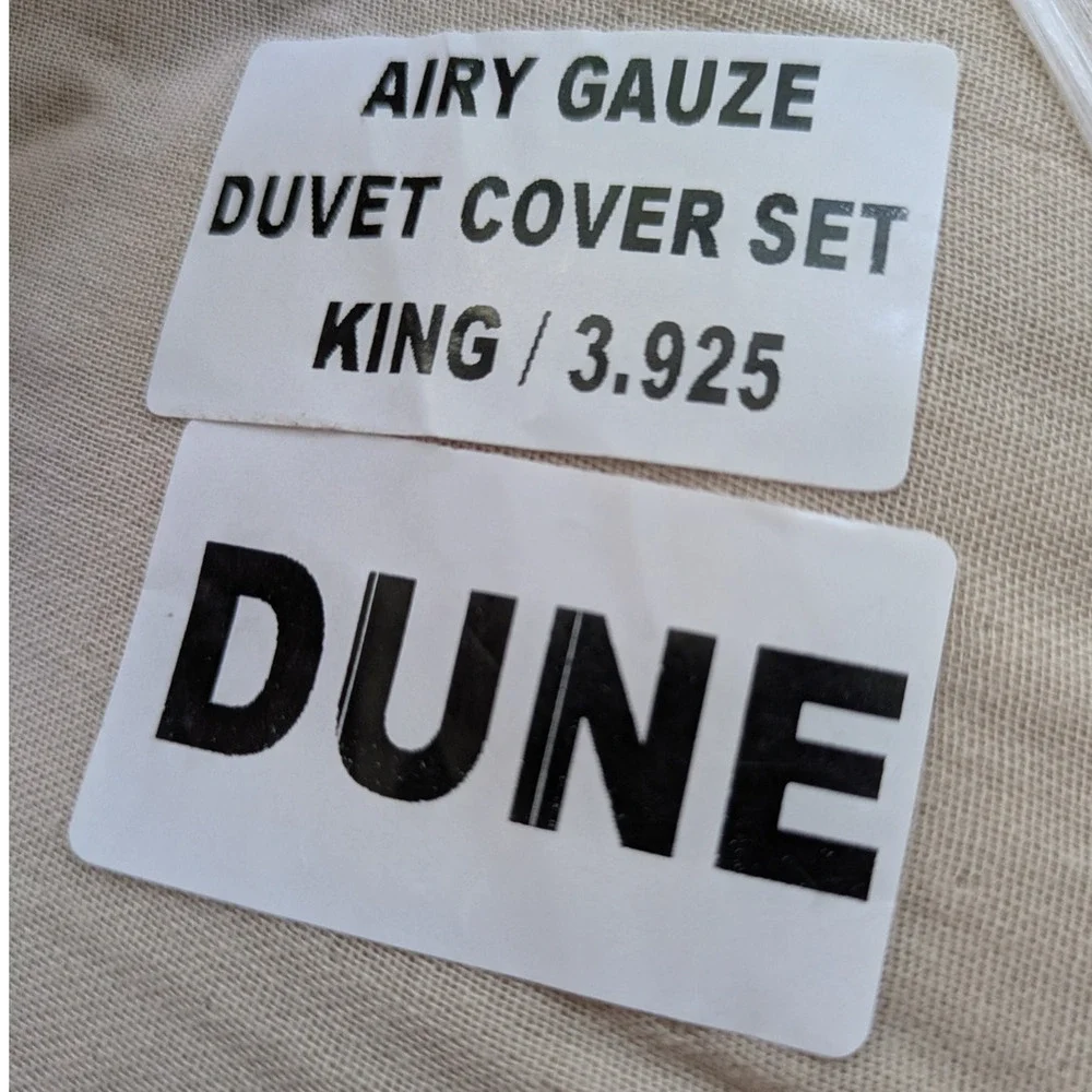 Quince Duvet Cover + Shams KING Cotton Airy Gauze Dune 100% Organic NEW